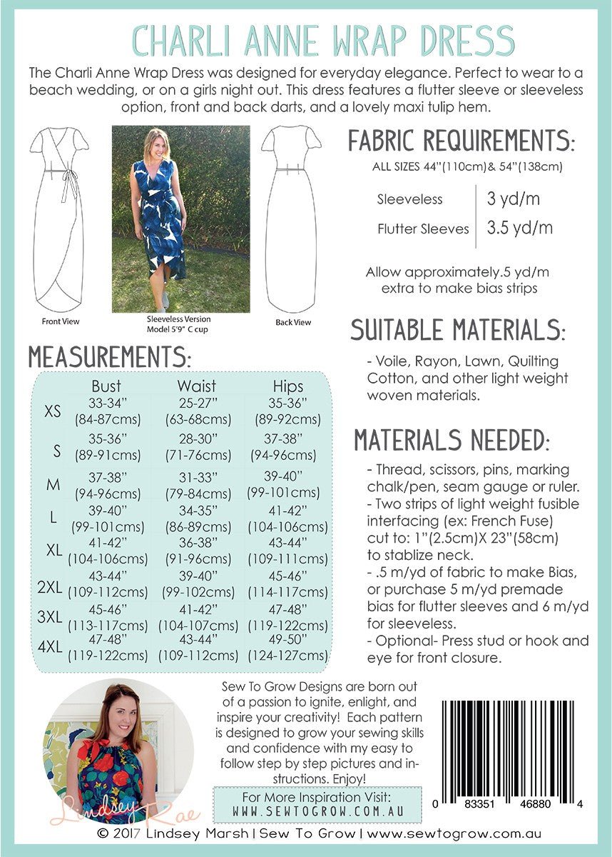 Sew To GrowCharli Anne Wrap Dress PatternSewing Patterns