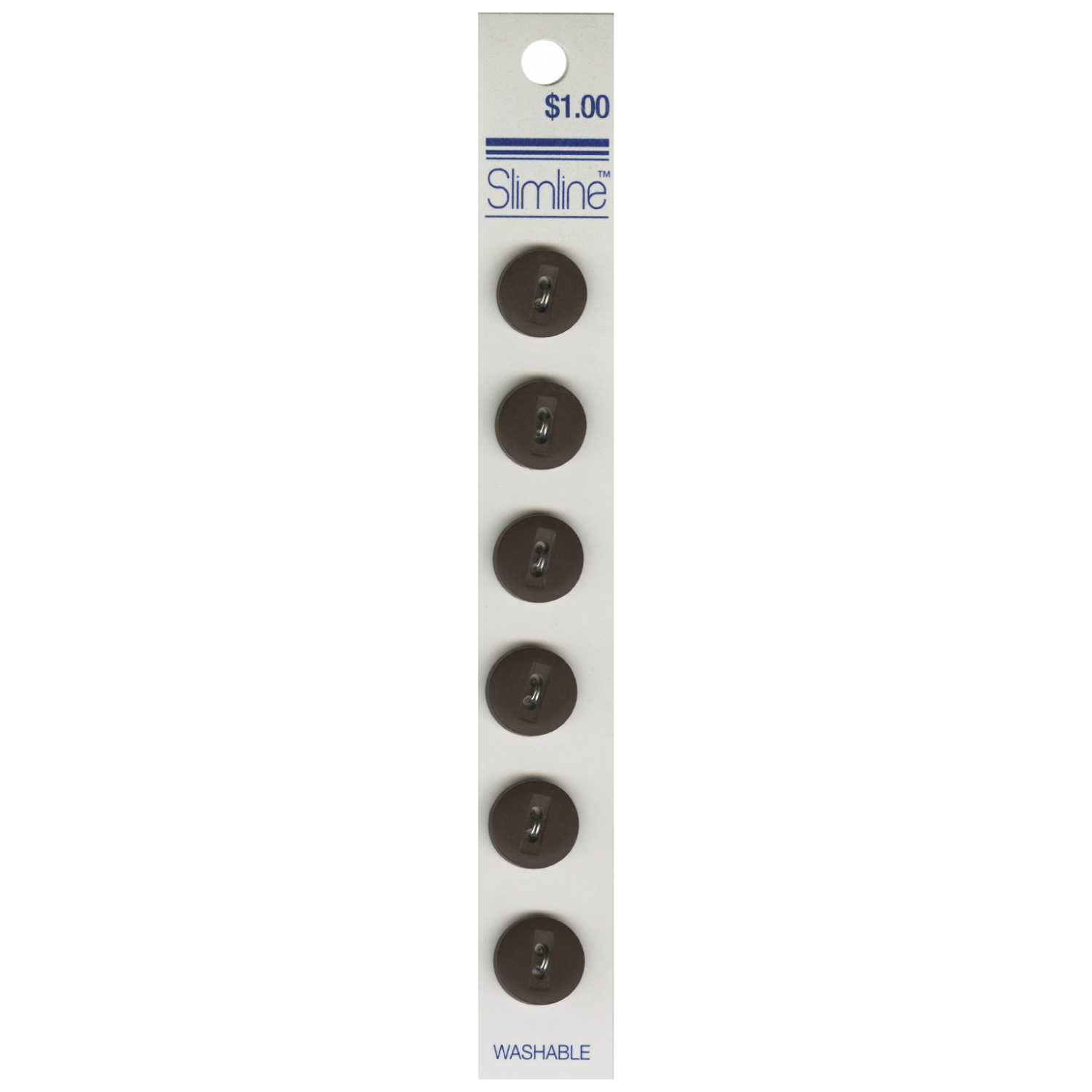 Lansing12mm 2 - Hole Button Dk Brown 6ctButtons & Snaps