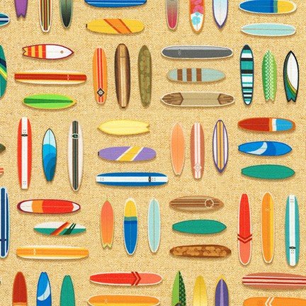 Robert KaufmanTropical Garden Quilt Fabric Aloha Iki SurfboardsFabric