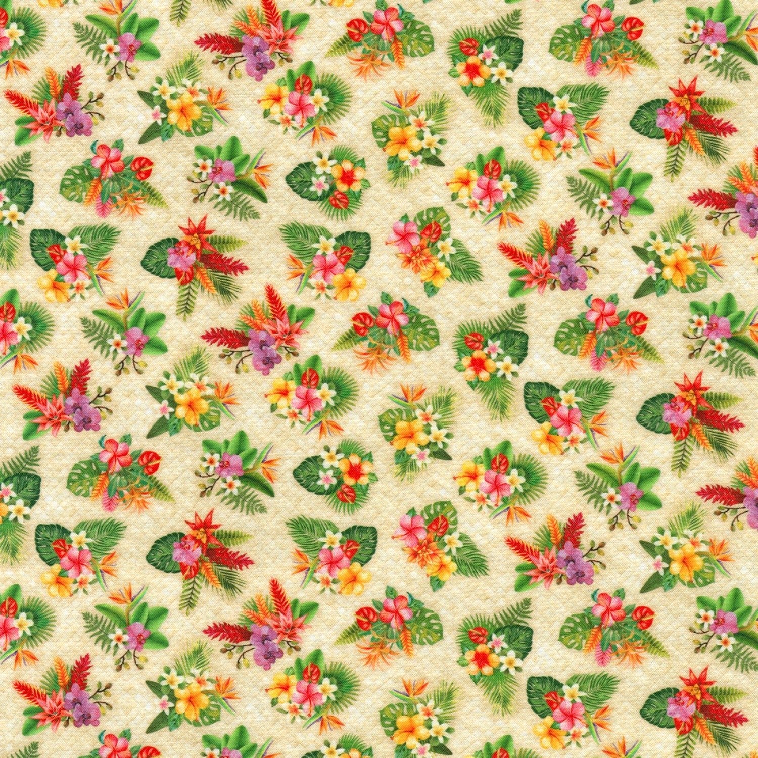 Robert KaufmanTropical Garden Aloha Iki FlowersFabric