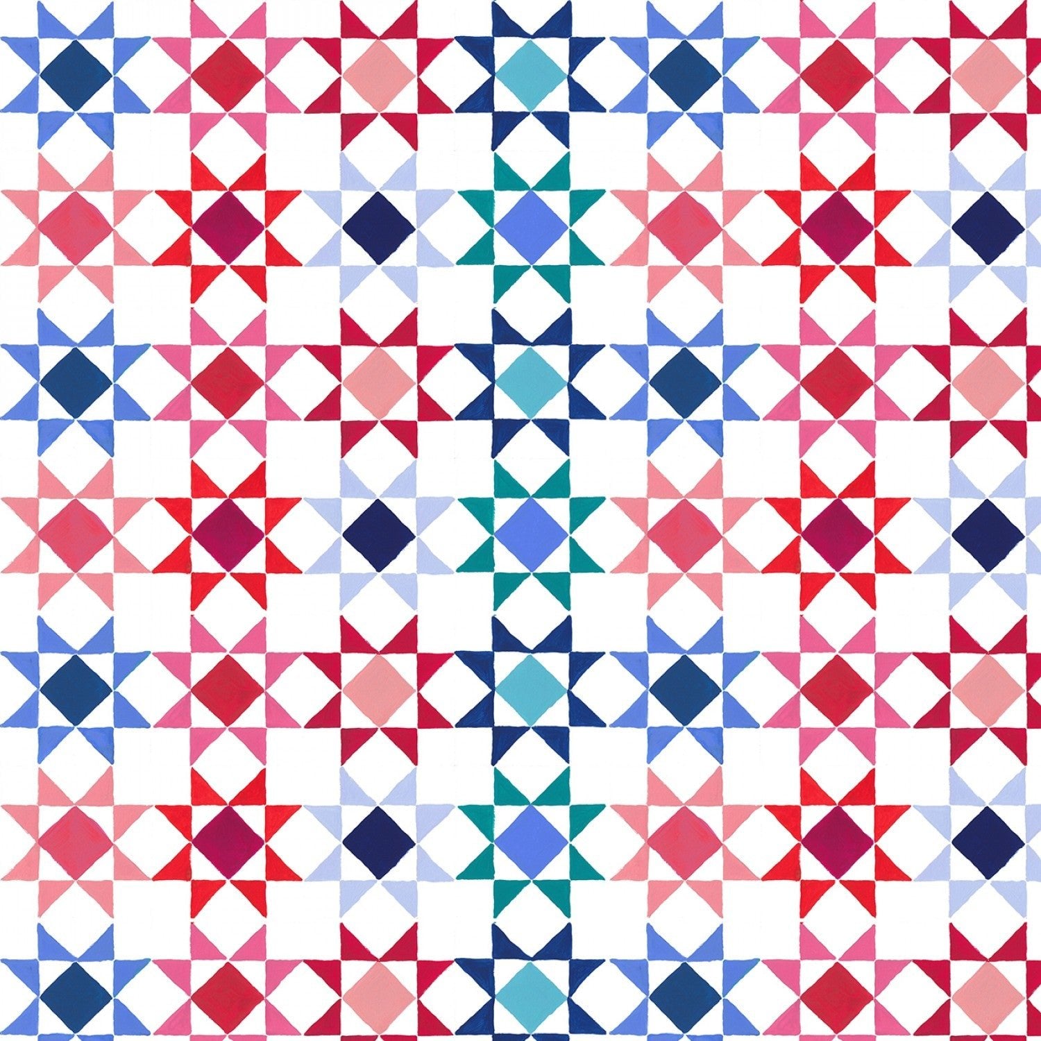 Dear StellaSummertime Quilt Blocks WhiteFabric