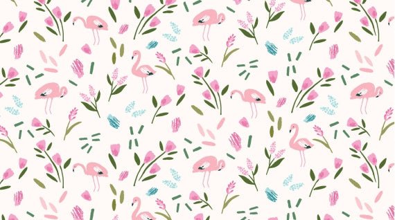 Dear StellaLost Flamingo Knit Jersey MultiFabric