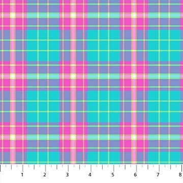 NorthcottPiccadilly Quilt Fabric Large Plaid AquaFabric