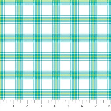 NorthcottPiccadilly Small Plaid TurquoiseFabric