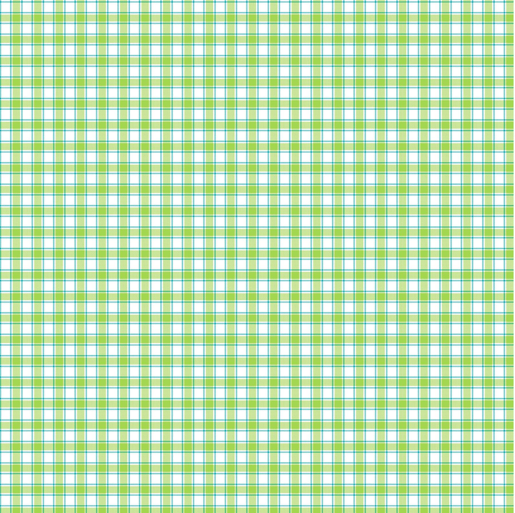NorthcottPiccadilly Quilt Fabric Tri - Colour Check LimeFabric