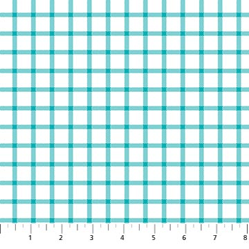 NorthcottPiccadilly Quilt Fabric Open Check AquaFabric