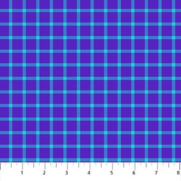 NorthcottPiccadilly Quilt Fabric Open Check PurpleFabric