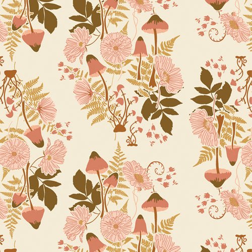 Art Gallery FabricsWild Forgotten Fern & Fungus AlmondFabric