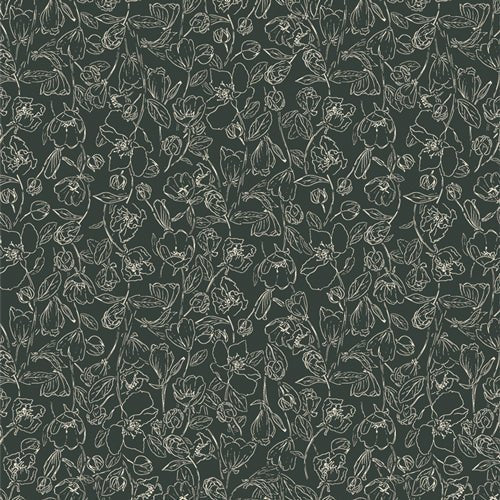 Art Gallery FabricsWild Forgotten Crocus RavenFabric