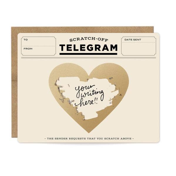 Inklings PaperieClassic Telegram Scratch - off CardGreeting & Note Cards