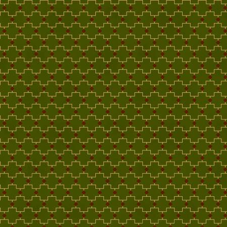 Henry GlassFarmhouse Christmas Quilt Fabric Geometric GreenFabric