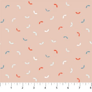 FIGO FabricsHand Stitched Quilt Fabric Tossed Leaves BeigeFabric