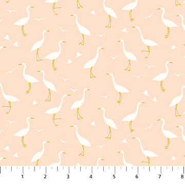 FIGO FabricsOasis Quilt Fabric Egrets PeachFabric