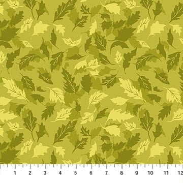FIGO FabricsSummer's End Quilt Fabric Leaves GreenFabric