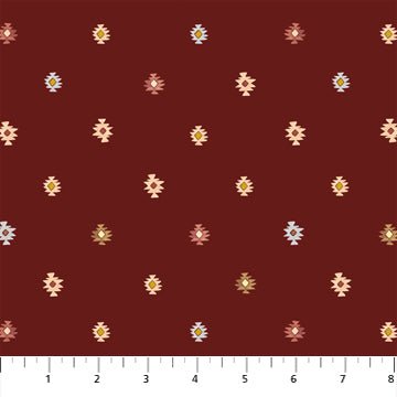 FIGO FabricsWild West Quilt Fabric Diamonds BurgundyFabric