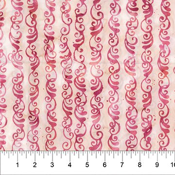 Banyan BatiksLa Vie en Rose Batik Quilt Fabric Stripes of Swirls BlushFabric