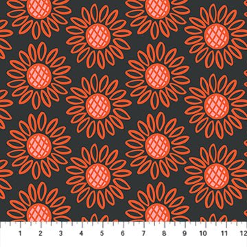 FIGO FabricsSqueeze Daisy BlackFabric