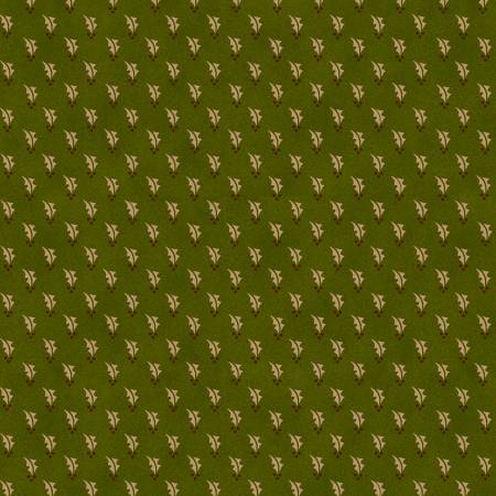 Henry GlassFarmhouse Christmas Quilt Fabric Holly GreenFabric