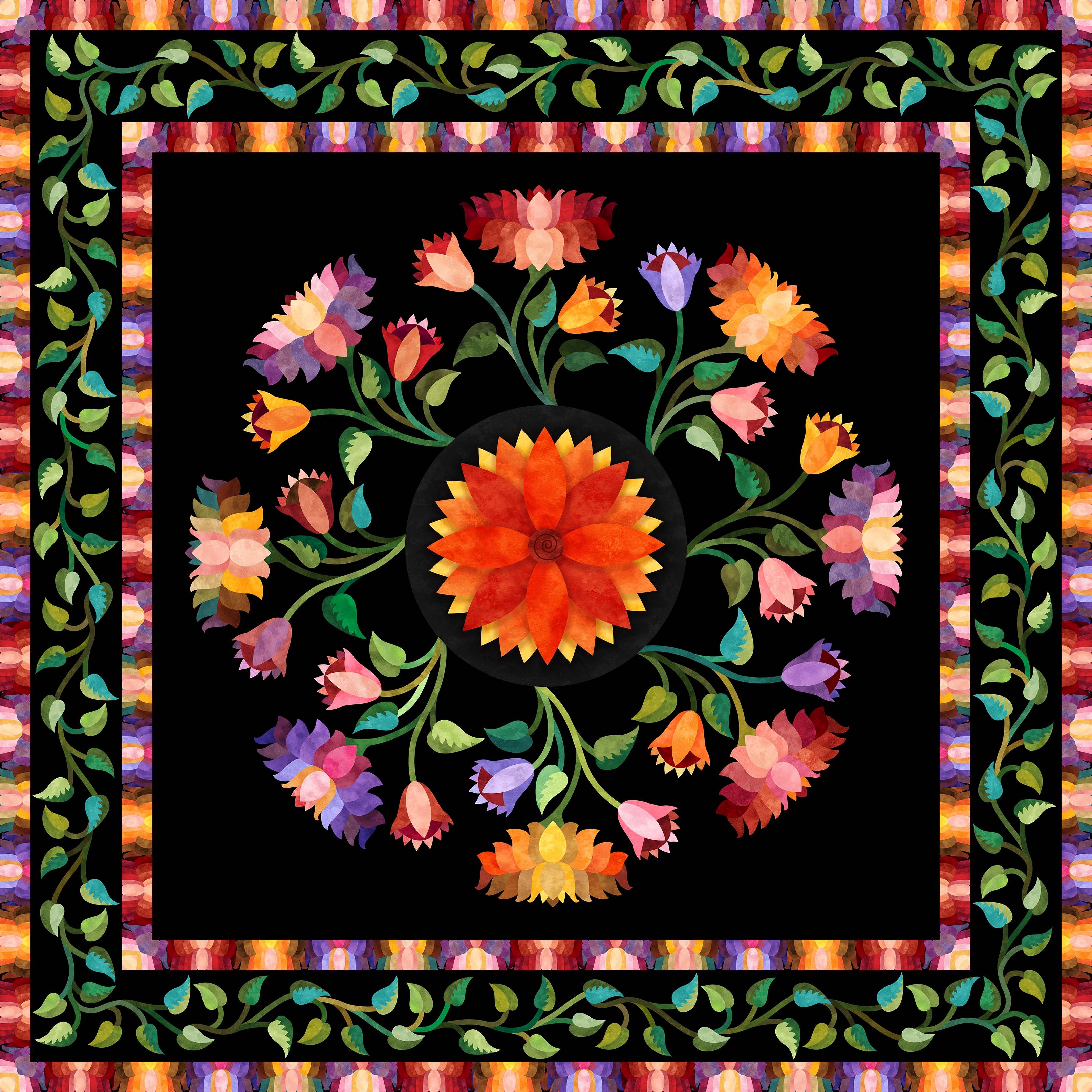 Flamenco Quilt Fabric by Aie Rossmann for Northcott