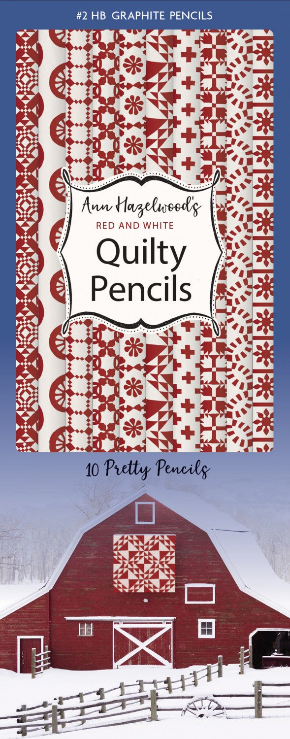 Red and White Quilty Pencil Set