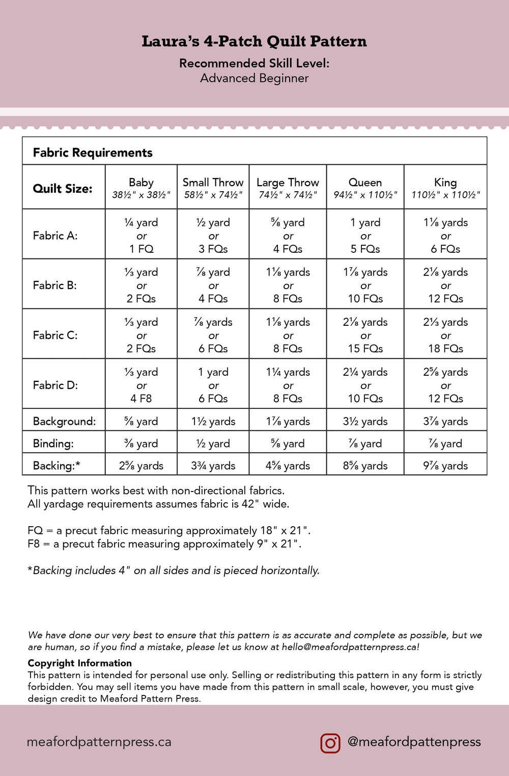 Laura's 4-Patch Quilt Pattern
