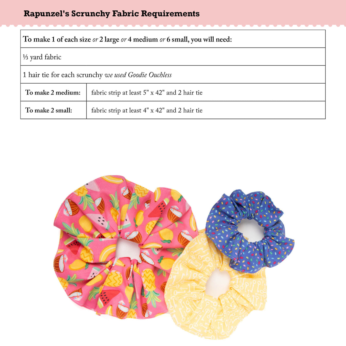 Rapunzel's Scrunchy Sewing Pattern