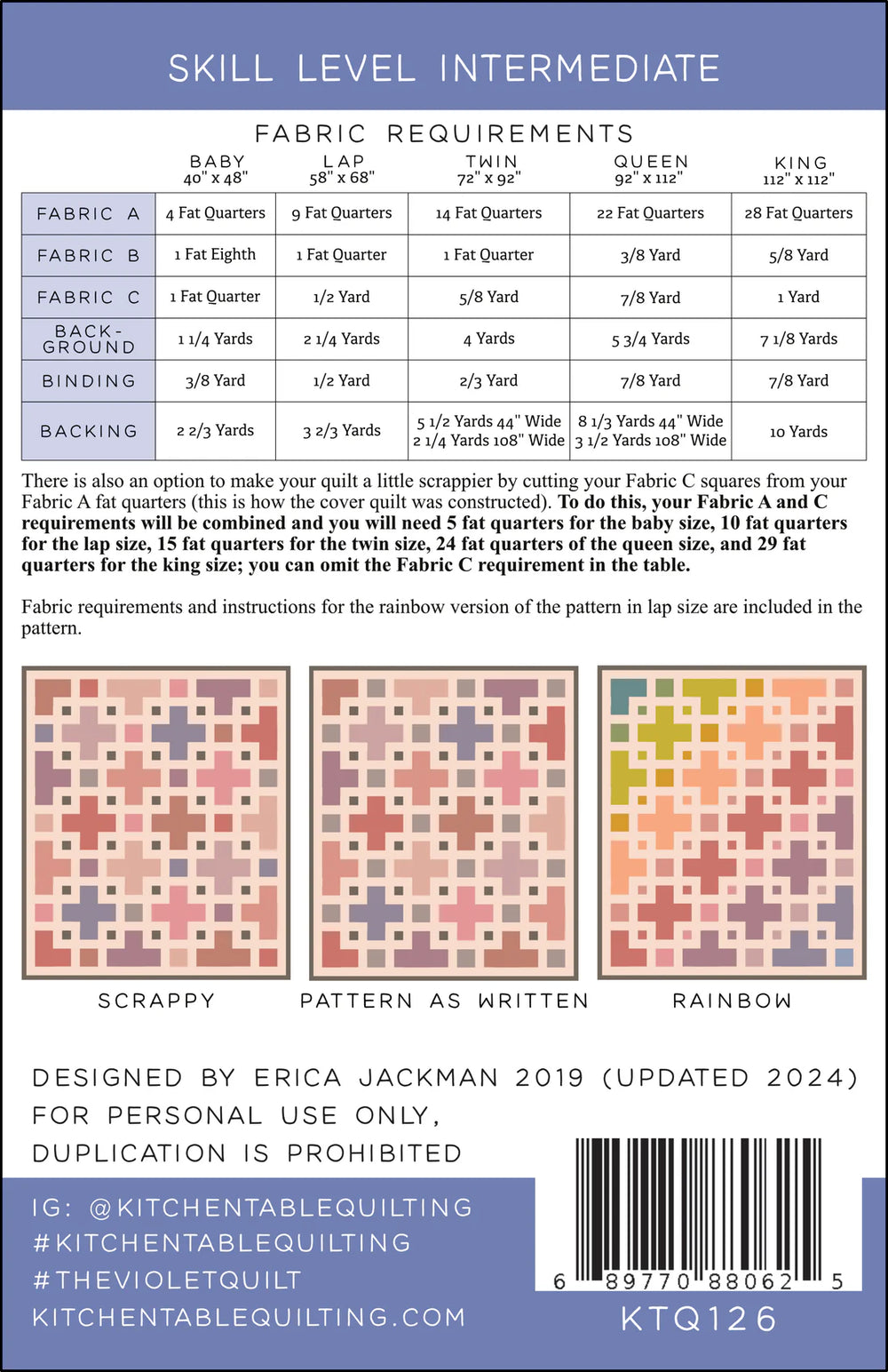 The Violet Quilt Pattern