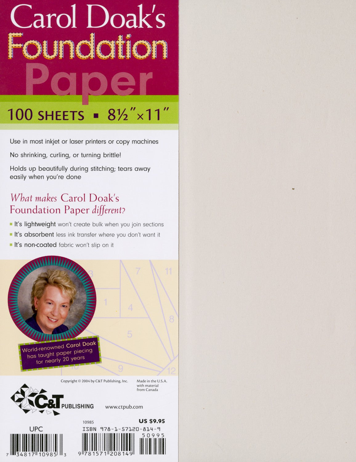Carol Doak's Foundation Paper 100 sheets (577513881645)