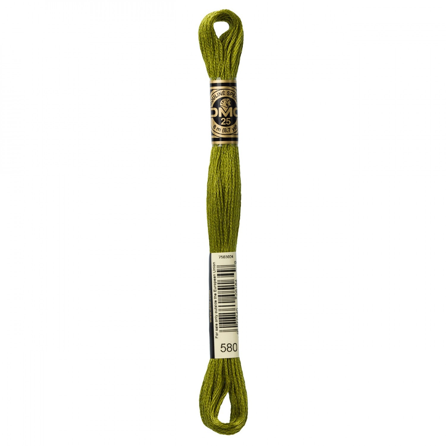 6-Strand Embroidery Floss 580 Dark Moss Green (6747046117541)