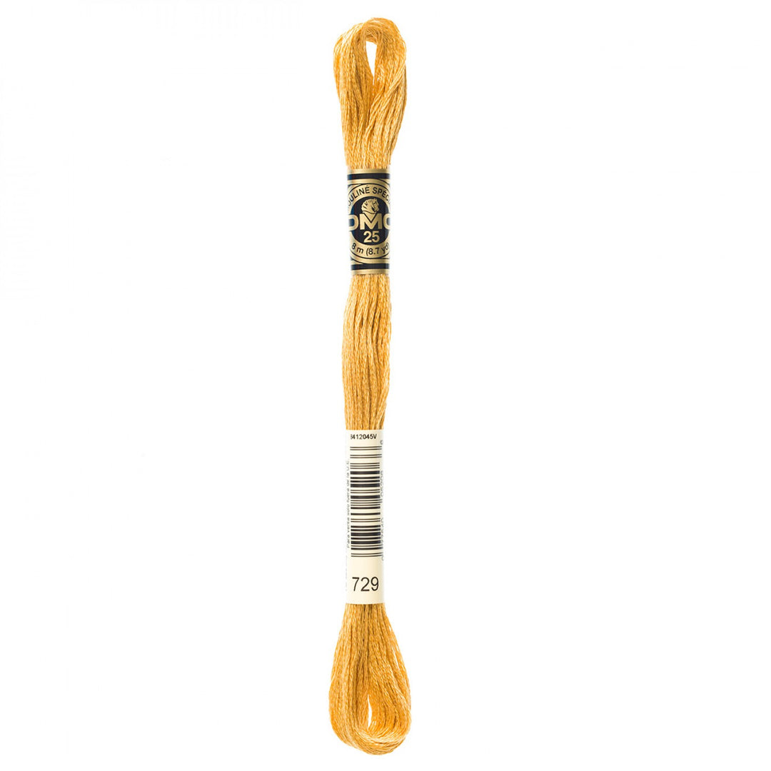DMC 6-Strand Embroidery Floss 729 Med Old Gold (4519266615341)