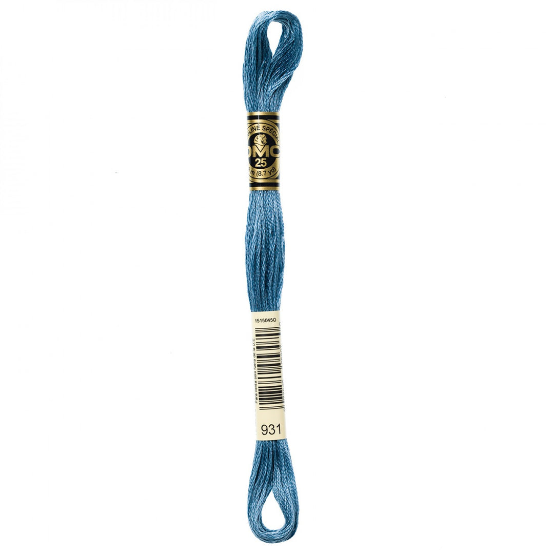 6-Strand Embroidery Floss 931 Med Antique Blue (4519409221677)