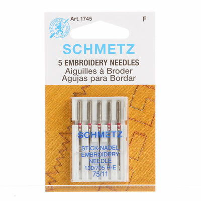 Schmetz 75/11 Embroidery Machine Needles 5ct (4971995267117)