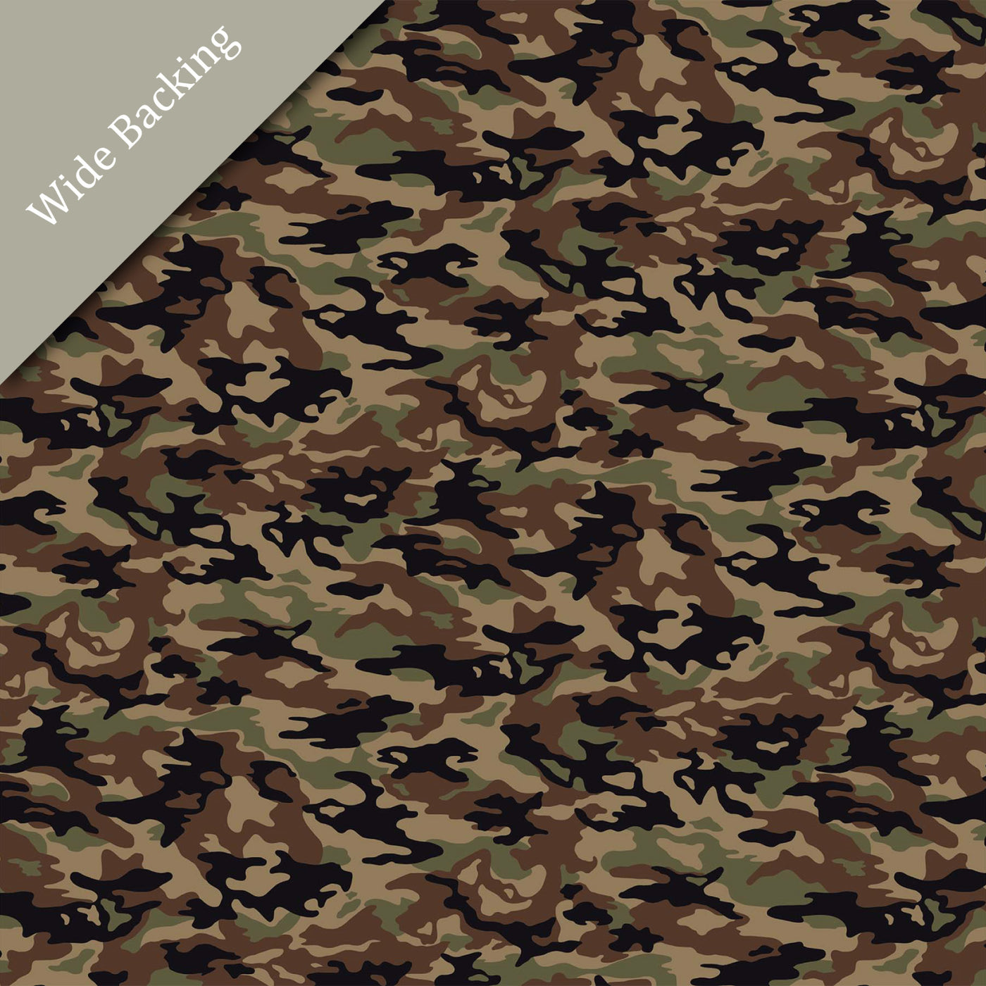 108in Wide Backing Crazy For Camo Basic Dark Khaki/Brown