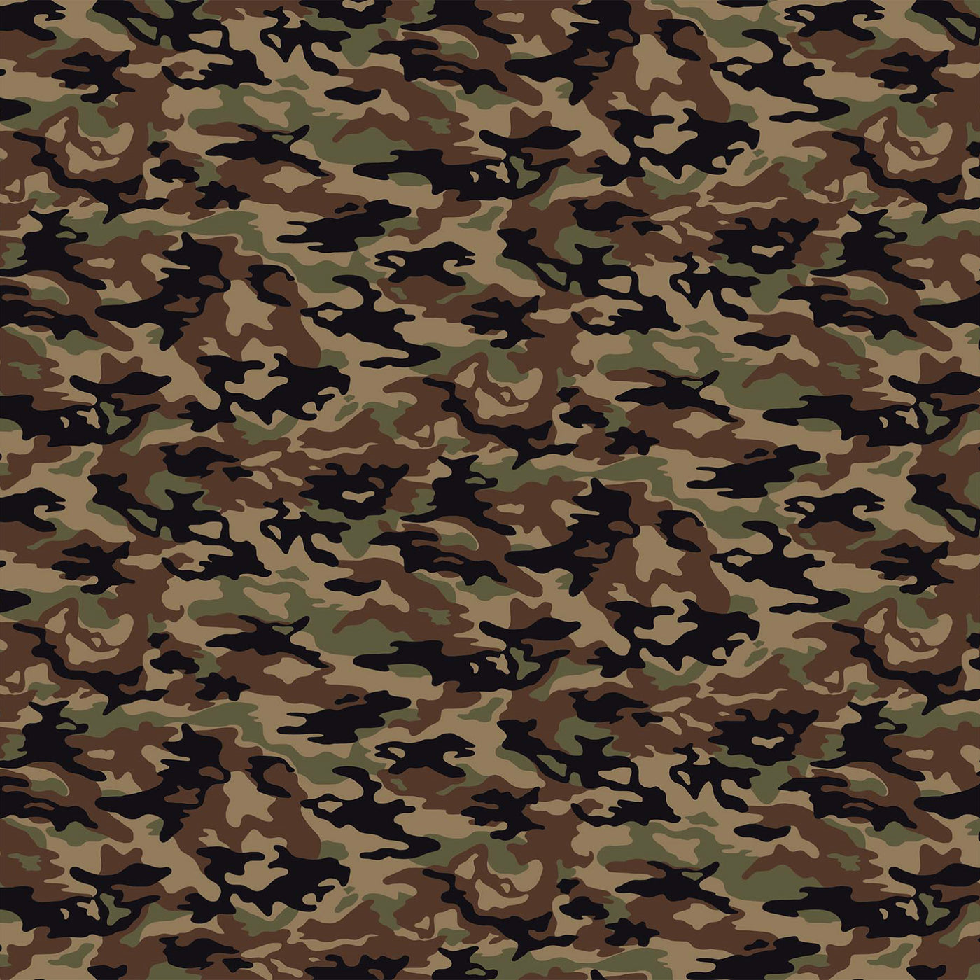 108in Wide Backing Crazy For Camo Basic Dark Khaki/Brown