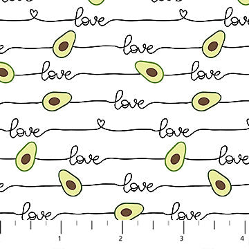 Avocado Love Stripe White