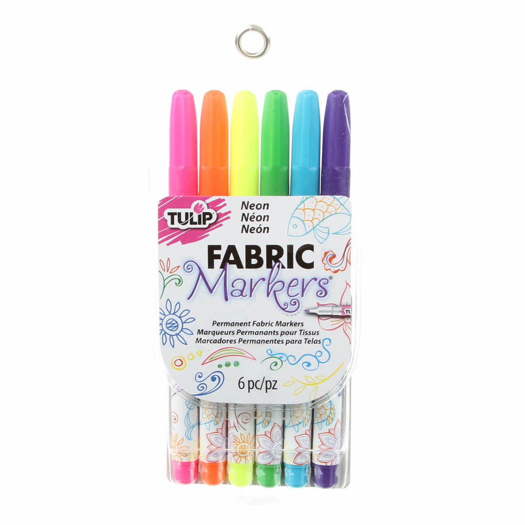 TULIP Permanent Fabric Markers Neon 6pk (4485744164909)