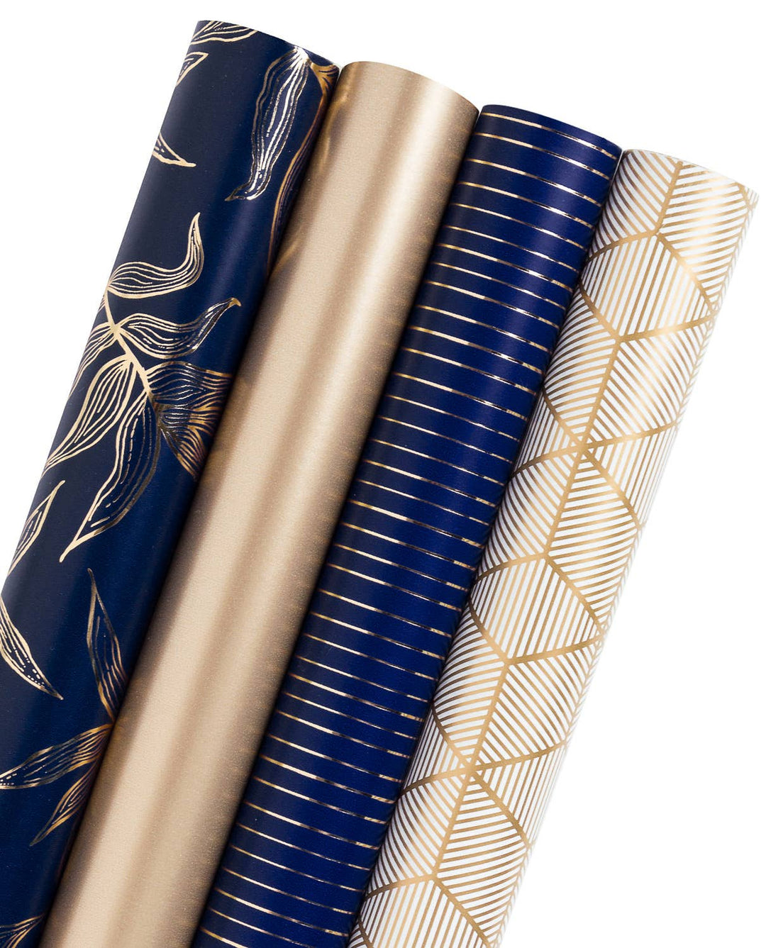 Botanical Leaf Navy & Gold Wrapping Paper 4 Rolls