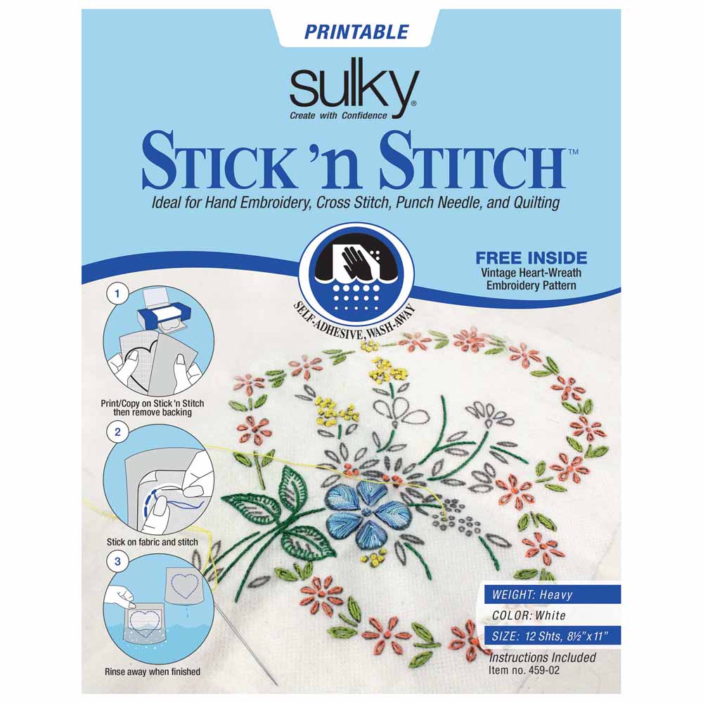 Sulky Stick and Stitch stabilizer Sheets. 12 per pack. 8.5 by 11 inches. (410018545704)