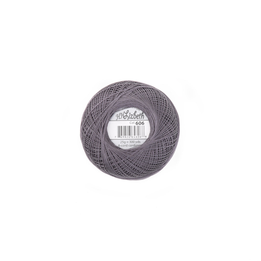 Lizbeth 100% Egyptian Cotton cordonnet thread Charcoal (665629327405)