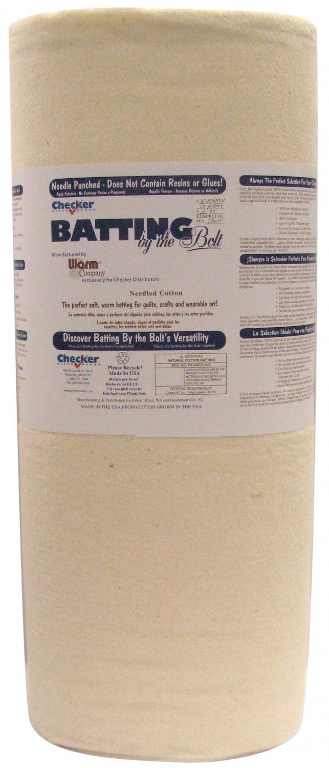 Warm Company 62 inch Wide Batting Unbleached Cotton with Scrim half yard (5308552347813)