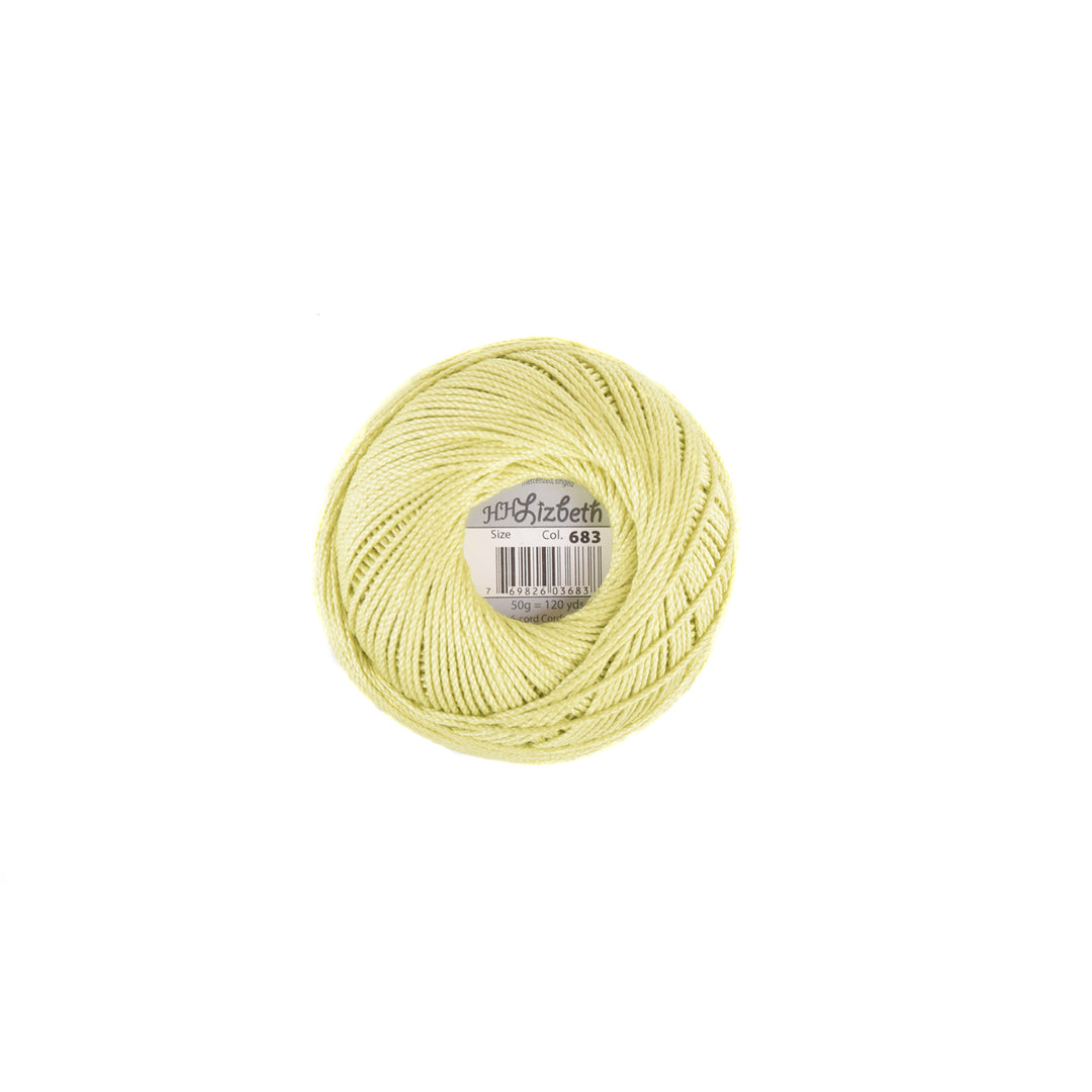 Lizbeth 100% Egyptian Cotton cordonnet thread Leaf Green Light (4681575465005)