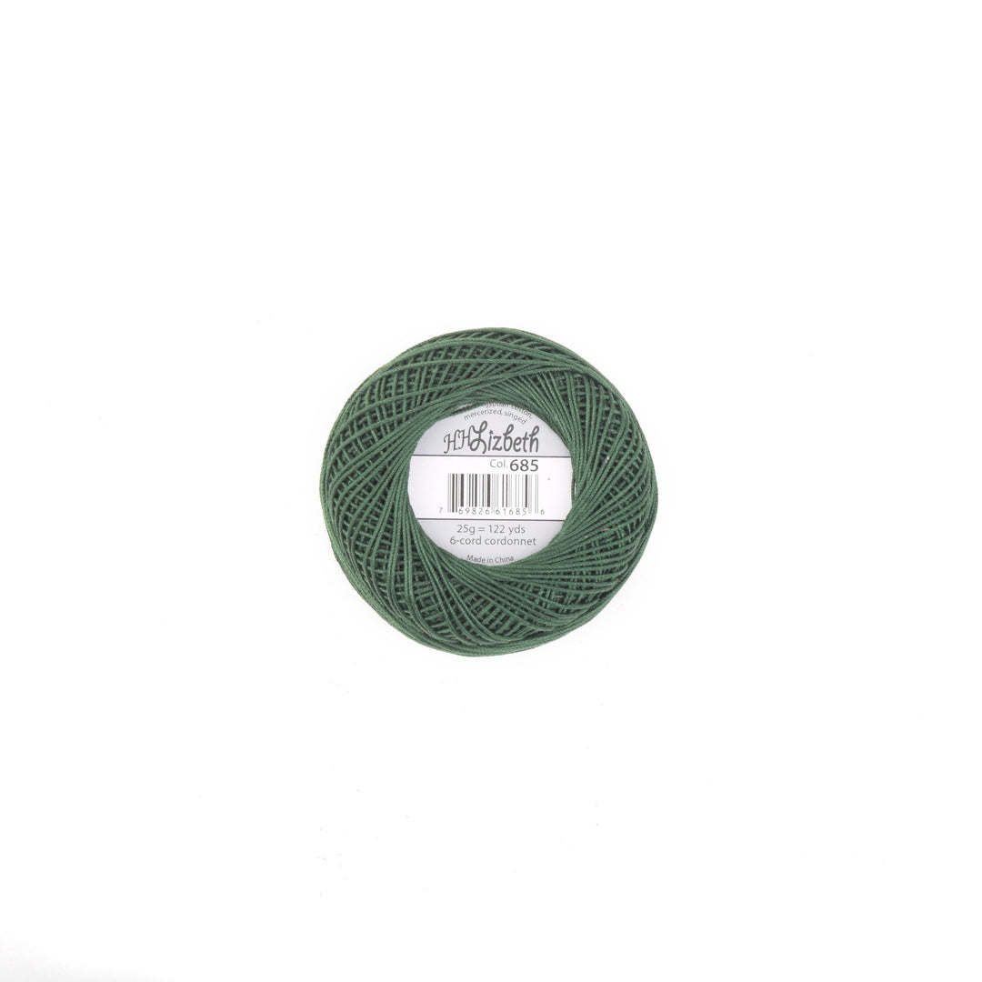 Lizbeth 100% Egyptian Cotton cordonnet thread Evergreen Dark (4680769077293)