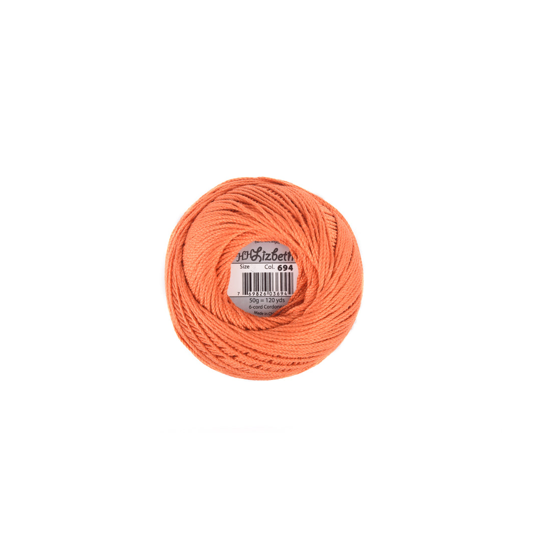 Lizbeth 100% Egyptian Cotton cordonnet thread Harvest Orange Medium (666882506797)