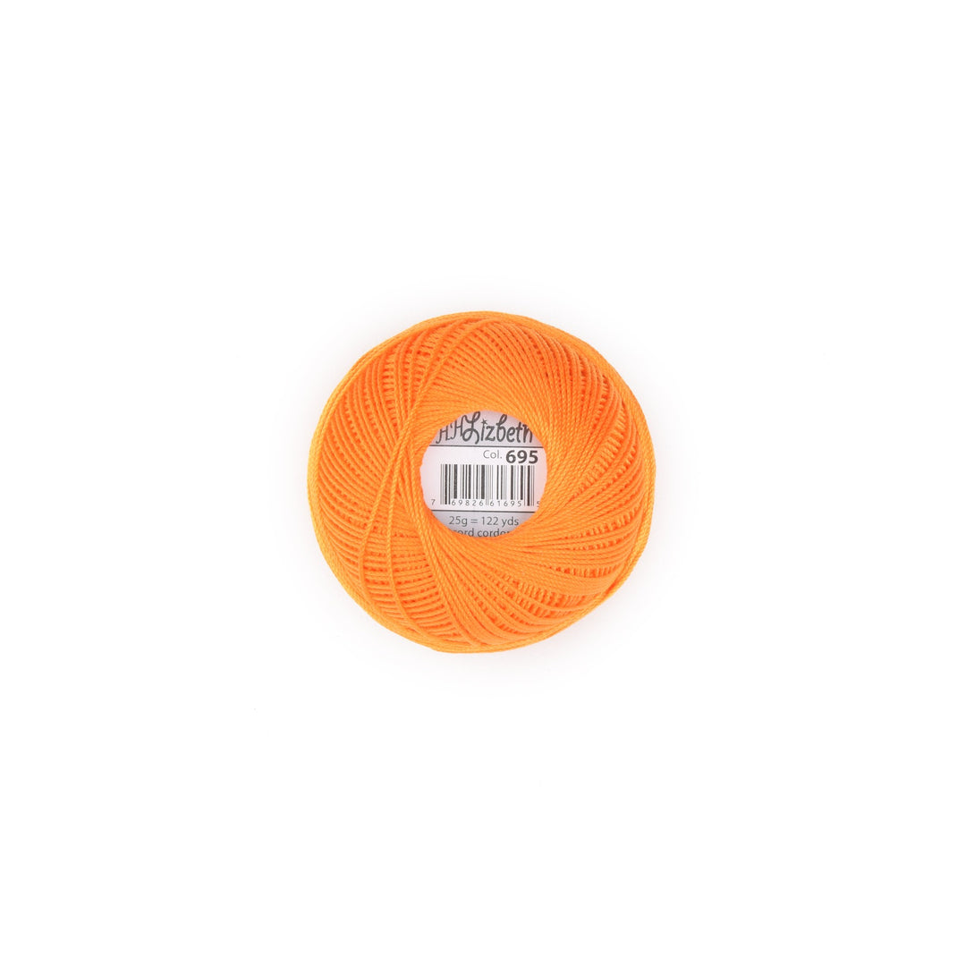 Lizbeth Cordonnet Cotton Thread Bright Orange 695 (406593765416)
