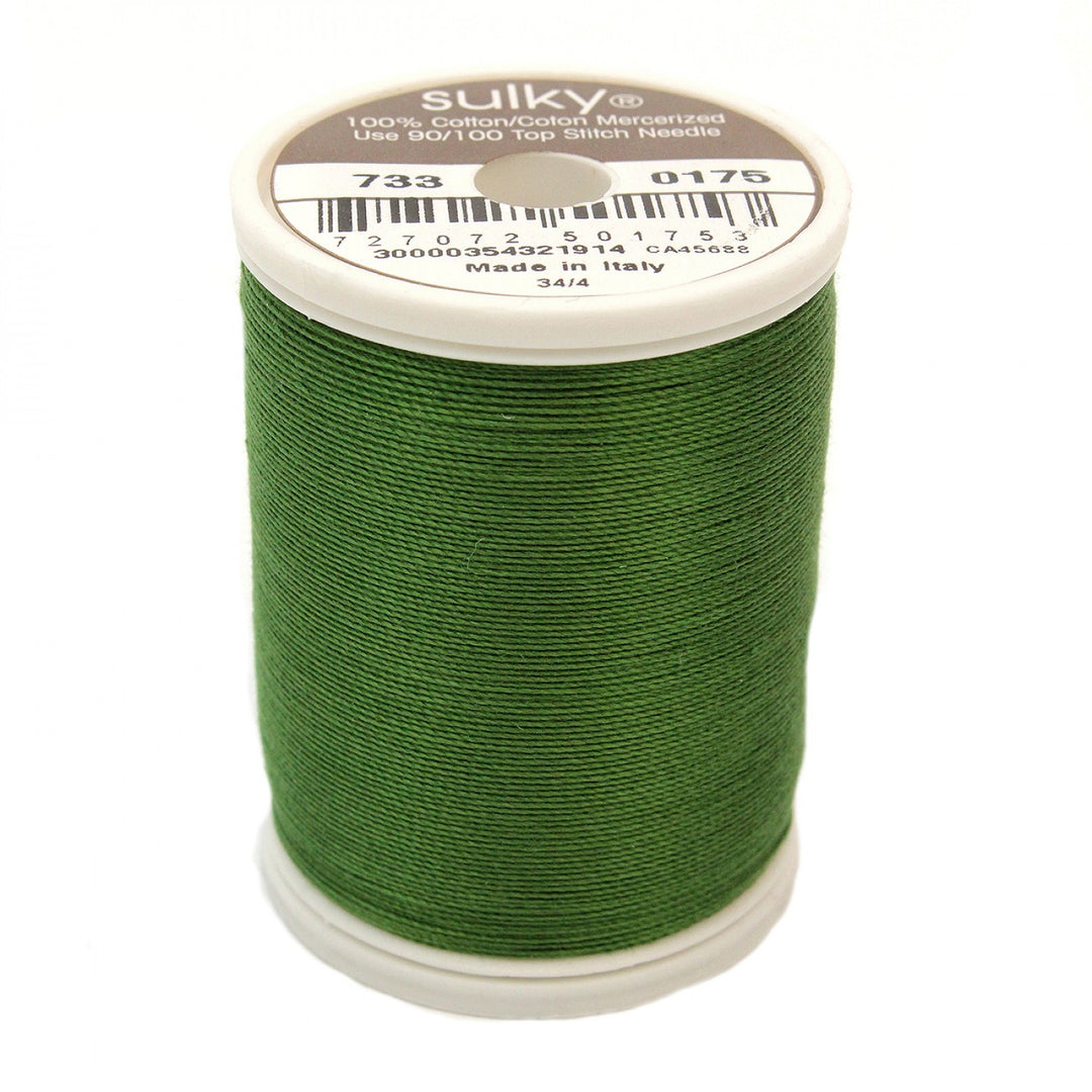 SULKY 30wt Cotton Embroidery Thread 175 Palm Green (5244692267173)
