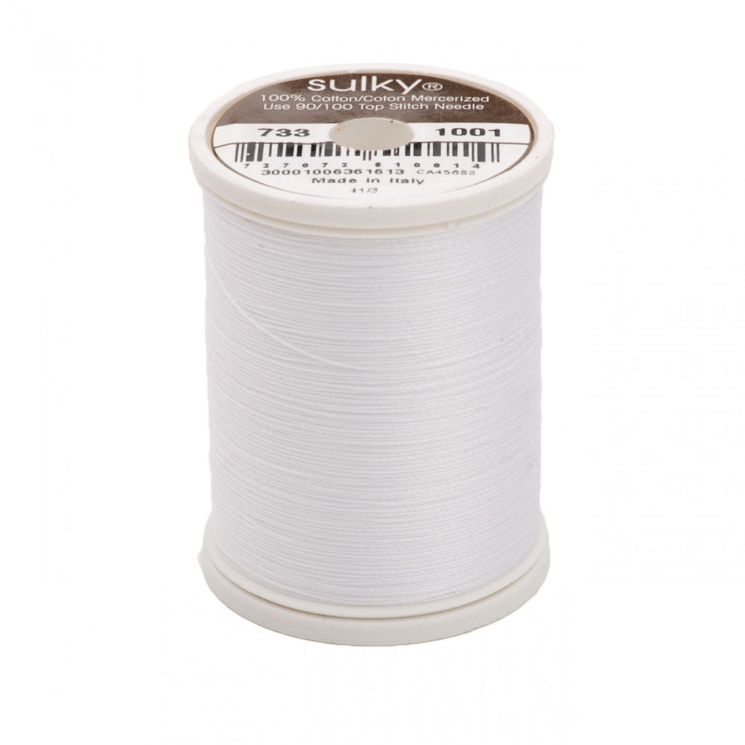 SULKY 30wt Cotton Embroidery Thread 1001 Bright White (5244714778789)