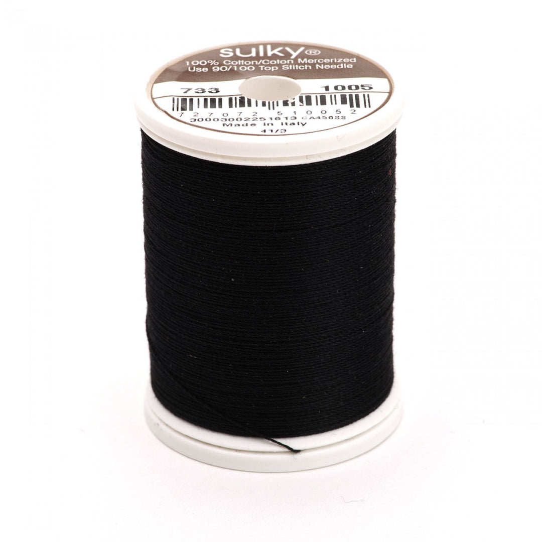30wt Cotton Embroidery Thread 1005 Black (5244736700581)