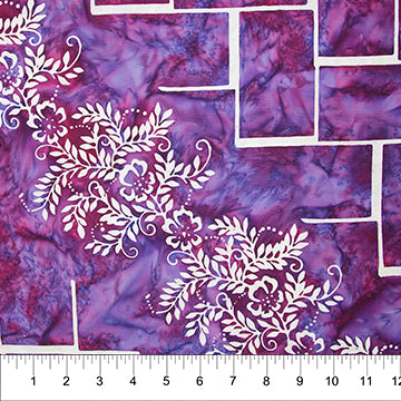 Tropical Fusion Batik Floral Vine Purple (4313574178861)