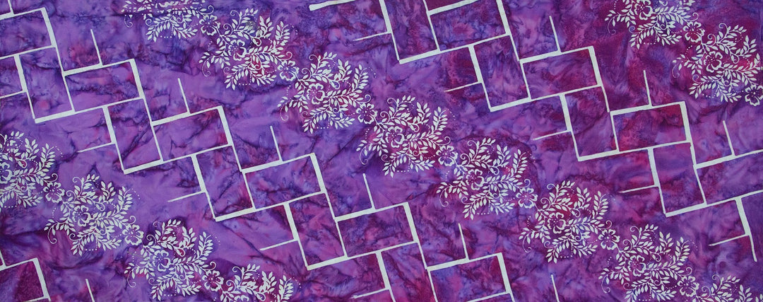 Tropical Fusion Quilt Fabric by Karen Gibbs for Banyan Batiks Purple Floral Vine (4313574178861)