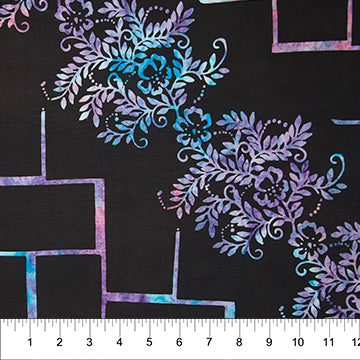 Tropical Fusion Batik Floral Vine Black (4313576013869)